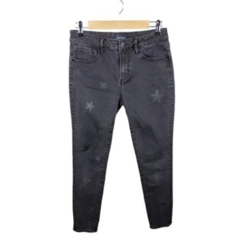 Driftwood Jackie Star Print Skinny Ankle Jeans Black Size 27